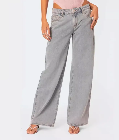 Vintage Print Loose Jeans front 