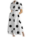 Cotton retro maxi shirt dress with pockets - lifestyle