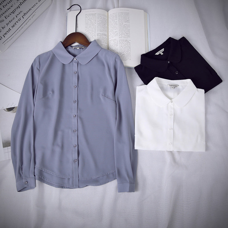 Women's Long Sleeve Chiffon Blouse for Office Wear