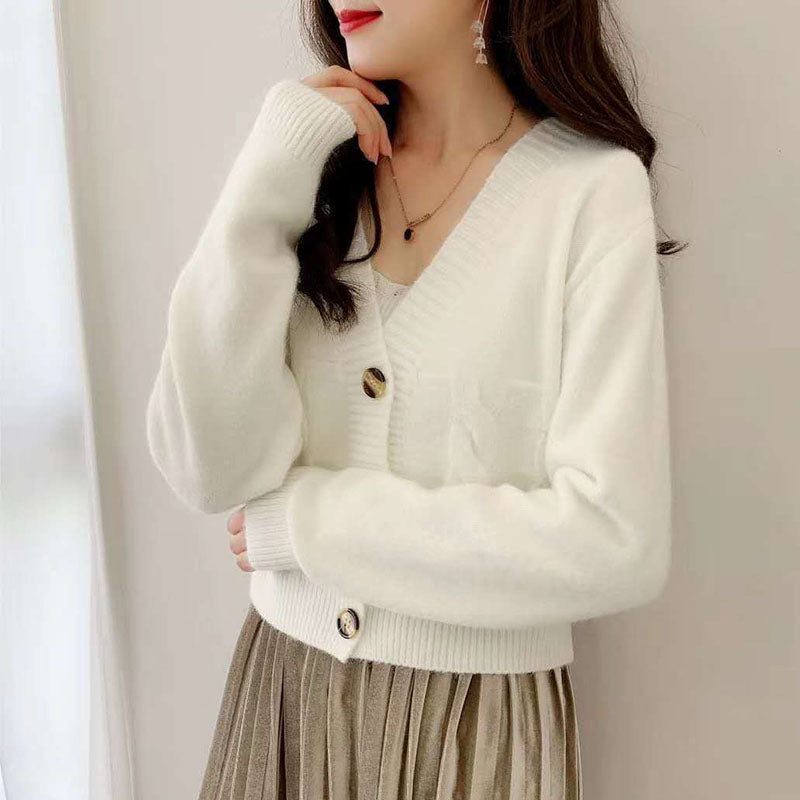 Lucyever Chic Short Cardigan Sweater Tops