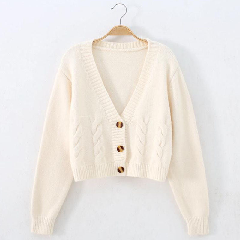 Lucyever Chic Short Cardigan Sweater Tops