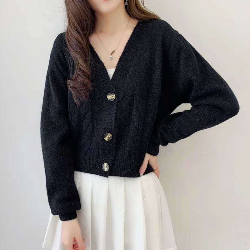 Lucyever Chic Short Cardigan Sweater Tops