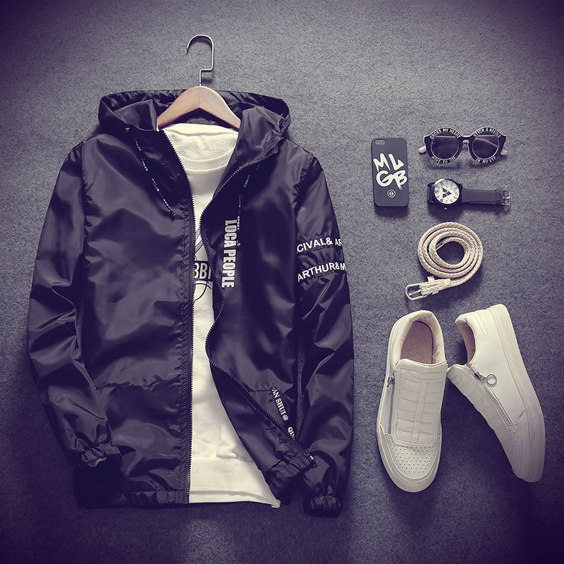 Vivelo Life Men Lettered Hooded Jacket