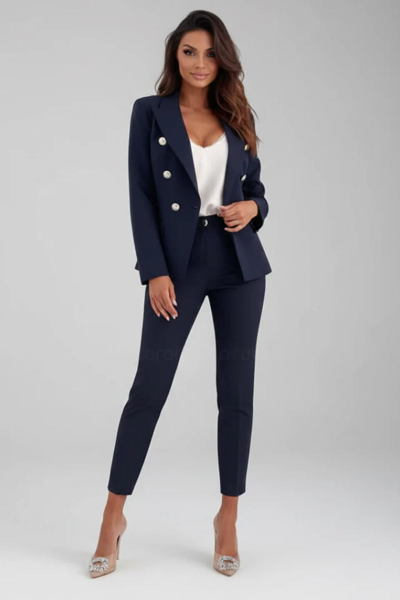 Women'S Double Breasted Blazer Suit Set