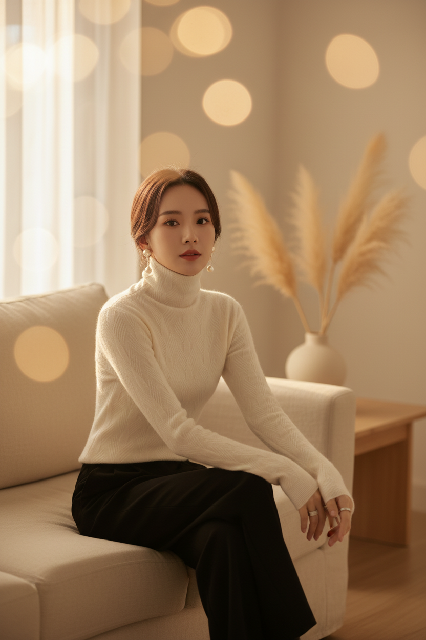 Cozy Cashmere High-Neck Sweater