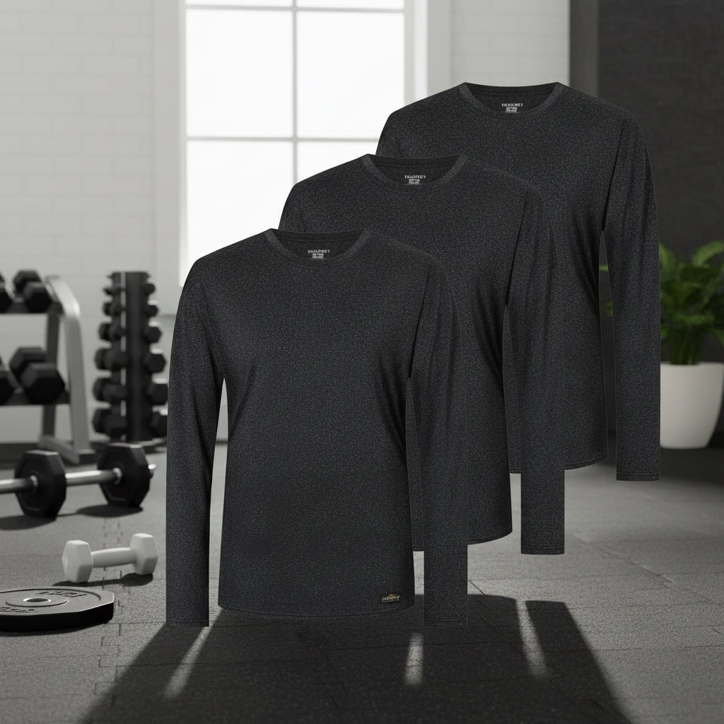 FlexFit 4-Pack Men's Long Sleeve Performance Tee