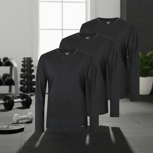 FlexFit 4-Pack Men's Long Sleeve Performance Tee