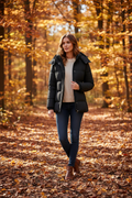 CAMEL CROWN women's hooded autumn puffer jacket - lifestyle