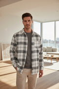 Lolvmvchi men's plaid shirt 4XL - front view