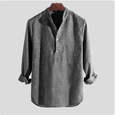 Vivelo Life Men's Chic Striped Collar Shirt