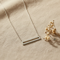 Sterling silver bar pendant necklace - front view