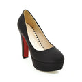 Blue Red Silver Heeled Pumps Shoes Woman High Heels Platform Fashion round Toe Women'S Heeled Office Party Dress Wedding Shoes