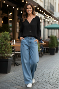 Black Blouse - Casual Pants