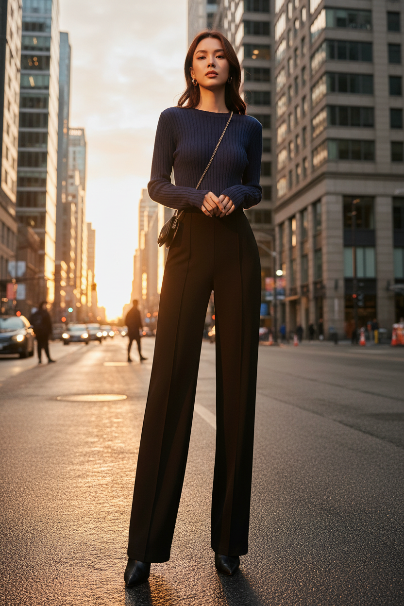 Black Wide-Leg Trousers
