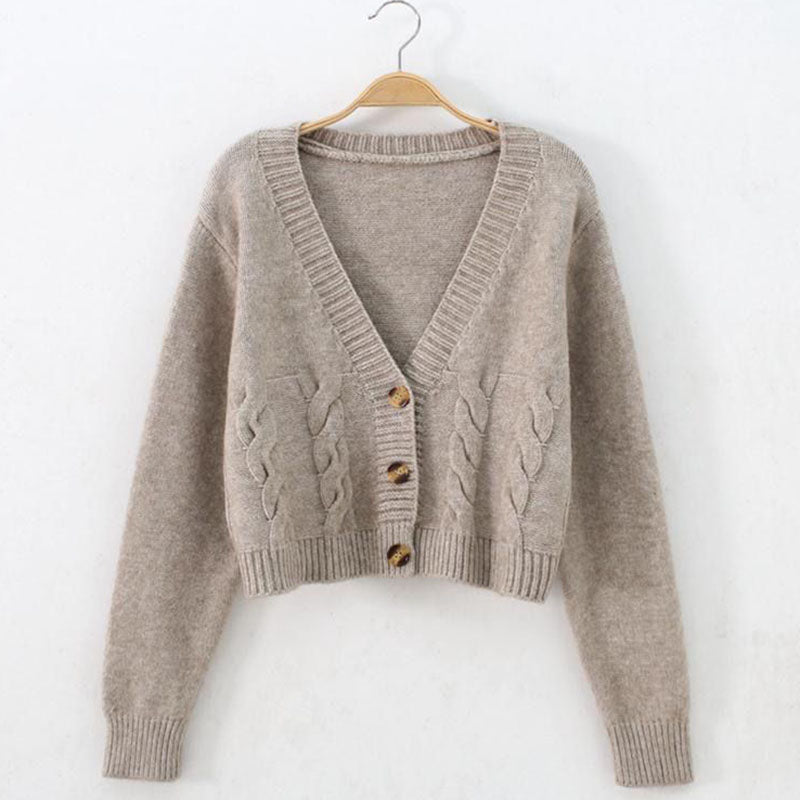 Lucyever Chic Short Cardigan Sweater Tops