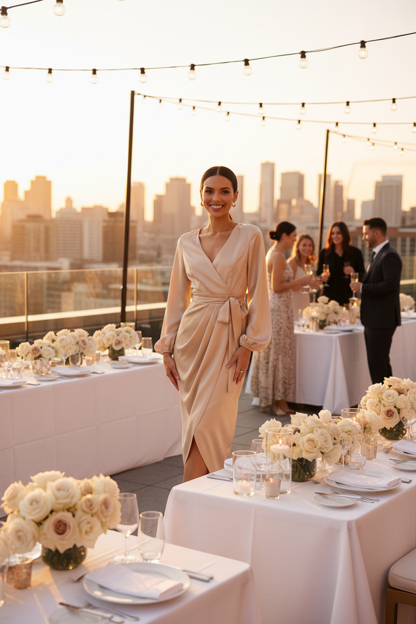 Champagne Dress - Rooftop Dinner