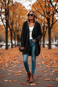 Chic Oversized Knit Cardigan - With Jeans