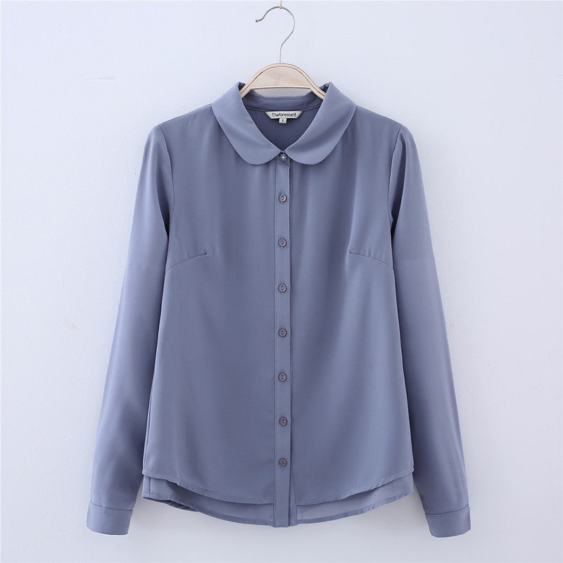 Women's Long Sleeve Chiffon Blouse for Office Wear