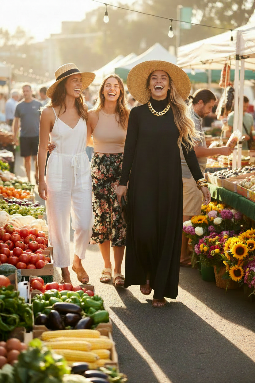 Melliflo Dress - Farmers Market Blonde Model