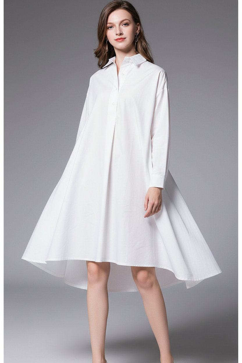 Shirt Dress - White