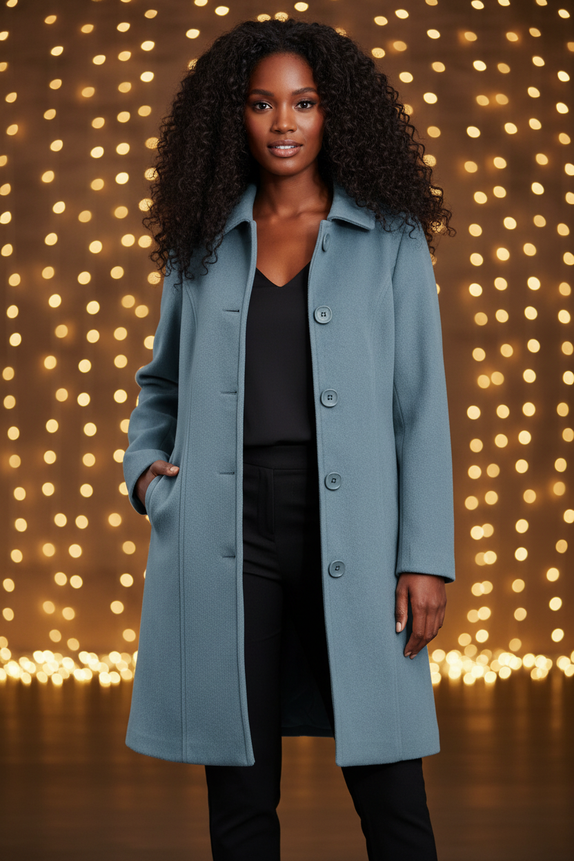Springrain Pea Coat - Party with Twinkling Lights